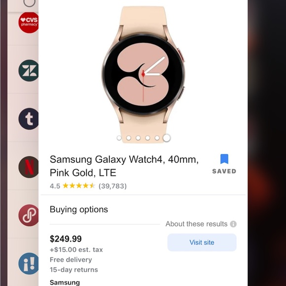 Samsung Galaxy Watch with Pink Strap